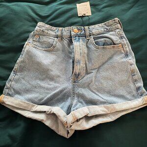 Light blue denim shorts